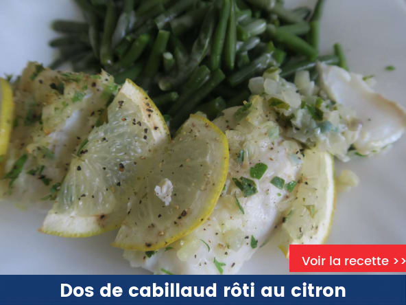 Dos de cabillaud rôti au citron